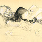 On the Bed, Watercolor & Gouache on Paper, 2007